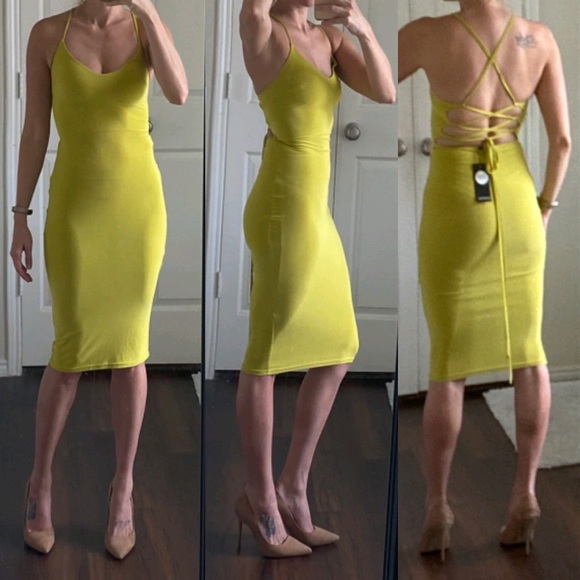 lime green dress boohoo